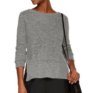 Rag & Bone Bea Alpaca Elbow Patch Gray Sweater